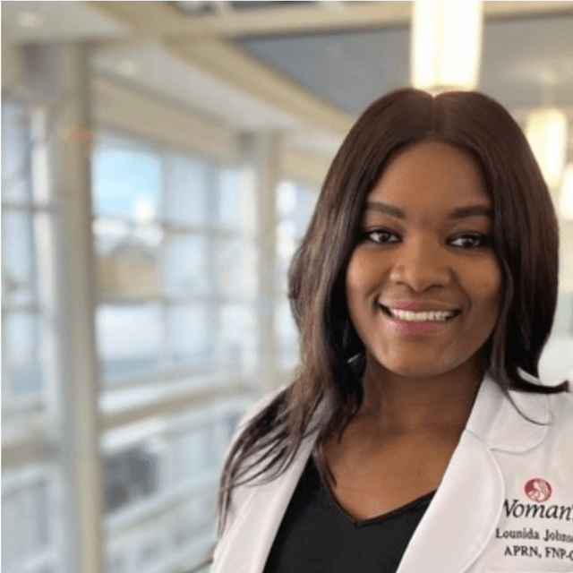 Lounida Johnson, FNP-C, medical provider specialize in Women's Health, Weight Loss, Infections, Preventive & Primary Care