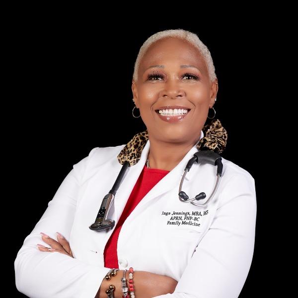 Inga Jennings, ANP-BC,MSN,MBA, medical provider specialize in Weight Loss, Pain Management, Emergency Medicine, Internal Medicine, Nursing, Allergy Medicine, Neurology, Geriatrics, General Practice, Interventional Pain Management, Family Medicine, Preventive Medicine