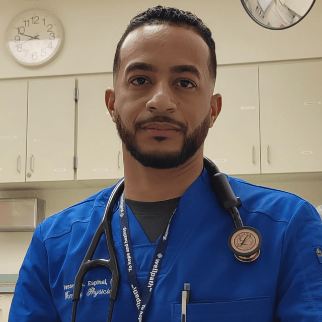 Yasser Espinal, MD, medical provider specialize in Family Medicine, Mental Health, Addiction Medicine, Physical Medicine & Rehabilitation, Pain Management, Weight Loss, Occupational Medicine, Sports Medicine, General Practice, Behavioral Medicine, Preventive Medicine, Urgent Care, Emergency Medicine