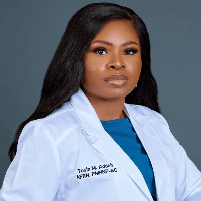Tosin Addeh, APRN,PMHNP-BC, medical provider specialize in Psychiatric & Mental Health