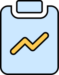 light blue clipboard with yellow line