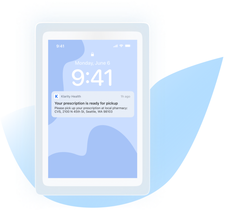 Push notification from klarity about prescription